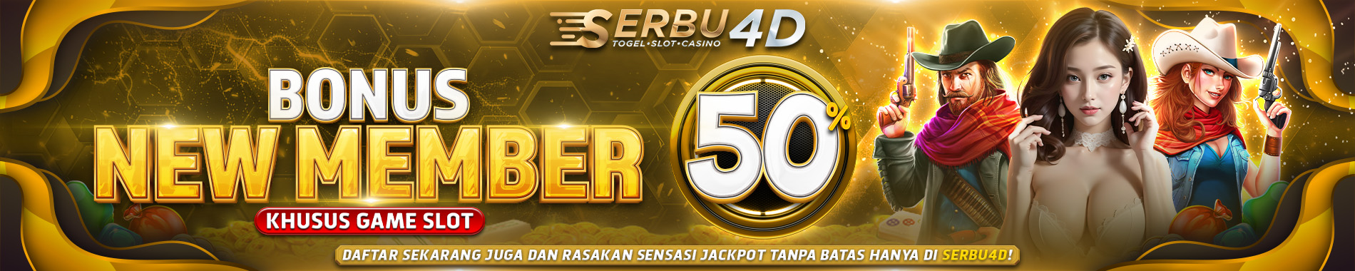 SERBU4D: Situs Slot Gacor Terpercaya Bonus New Member 50%
